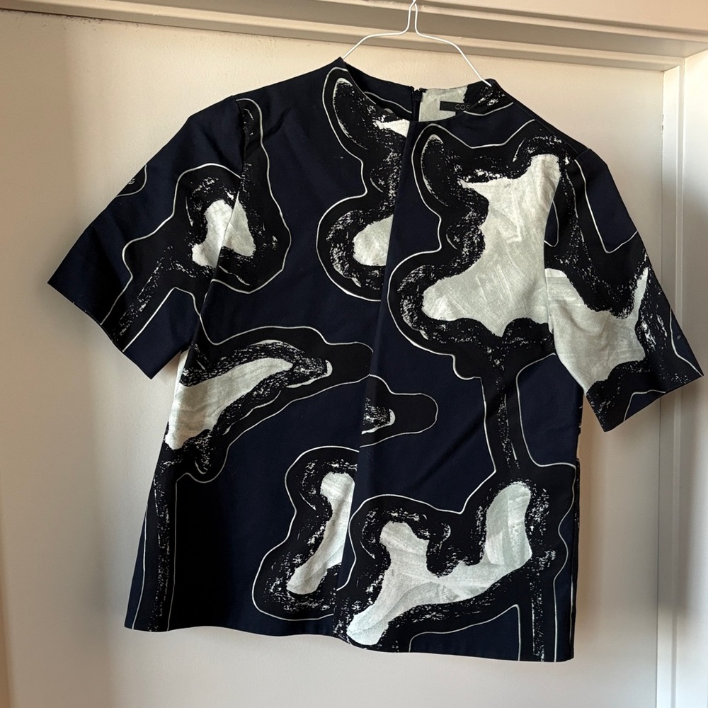 COS Monochrome Abstract Pattern Top
